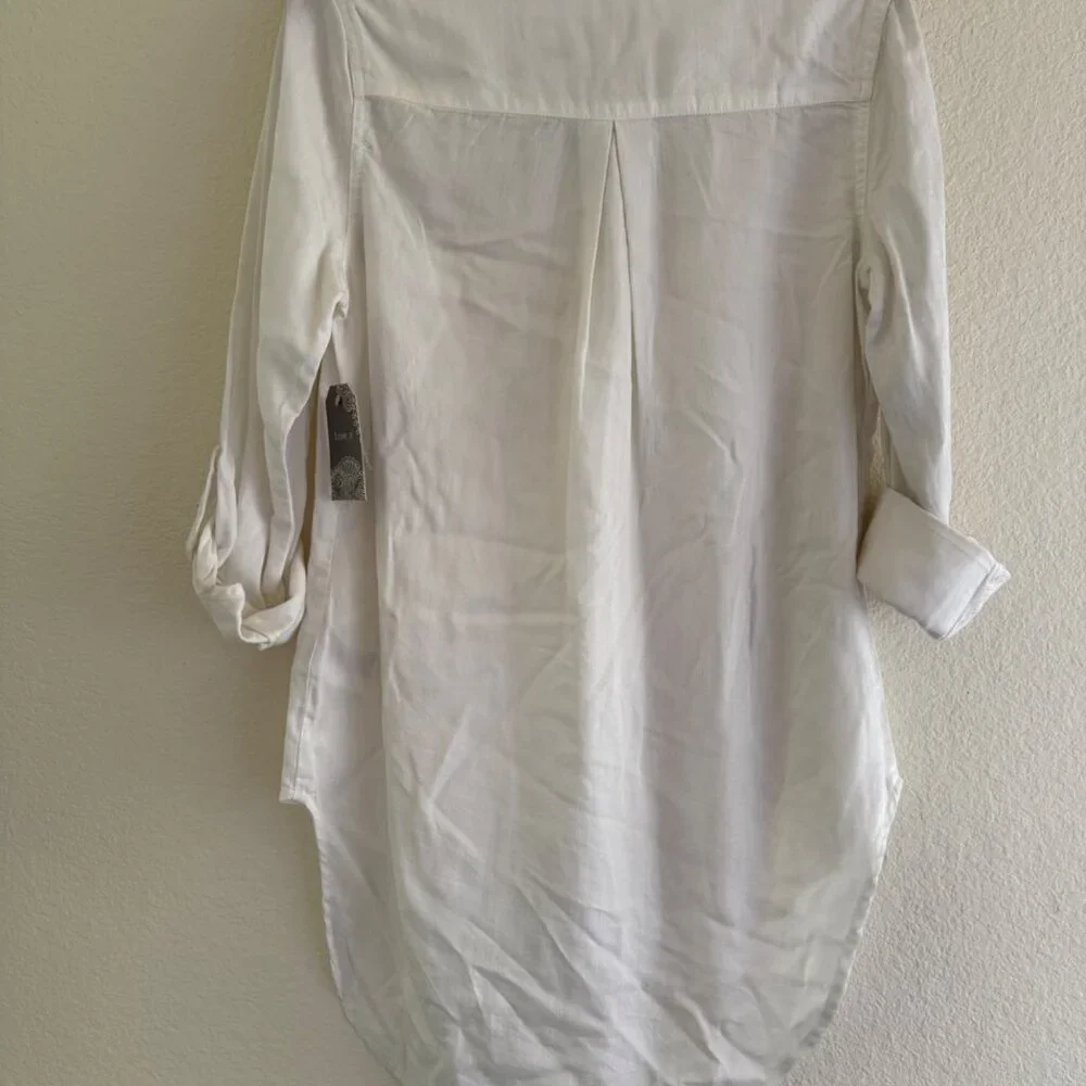 Love 8 Women’s Shirt Dress, Optic White, Small - Picture 5 of 9